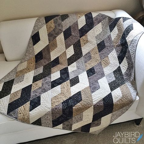 Tan Quilt, Colchas Quilting, Jaybird Quilts, Neutral Quilt, Black And White Quilts, Quilt Modernen, Grey Quilt, Jellyroll Quilts, Strip Quilts