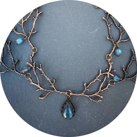 Queen of the Enchanted Forest twig necklace labradorite | Etsy Elven Necklace, Unique Statement Necklace, Bijoux Art Nouveau, The Enchanted Forest, Elven Jewelry, Branch Earrings, Branch Necklace, Necklace Gothic, Dragonfly Earrings