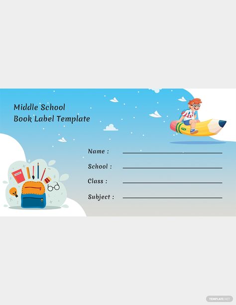 Free Middle School Book Label Template #AD, , #AFFILIATE, #School, #Middle, #Free, #Template, #Label School Stickers Labels Book, Name Slip Background For School, Book Template Aesthetic, School Book Labels, Free School Labels, School Stickers Labels, Certificate Layout, School Name Labels, Middle School Books