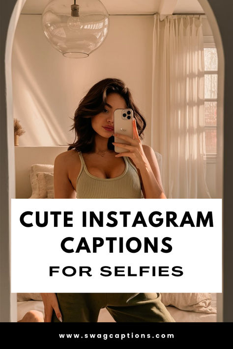 Slay your next selfie with these adorable Instagram caption ideas! From funny puns to clever quips, these cute captions will perfectly complement your gorgeous selfies. Find charming quotes and sayings to showcase your beautiful self (pun intended!) in a witty, lighthearted way. Level up your selfie game! Catchy Captions For Instagram Selfies, Beautiful Captions For Instagram, Best Selfie Captions, Cute Selfie Captions, Funny Selfie Captions, Insta Captions For Selfies, Best Captions For Selfies, Captions For Pictures Of Yourself, Captions For Pictures