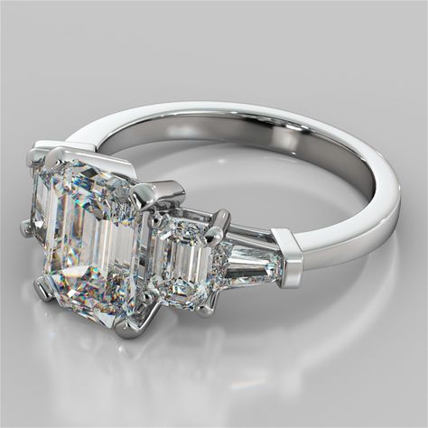 Emerald cut diamond engagement