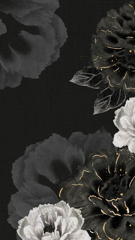 Peonies Aesthetic Vintage Wallpaper, Dark Color Wallpaper Aesthetic, Peony Wallpaper Aesthetic, Dark Theme Wallpaper Aesthetic, Black Wallpaper With Flowers, Black Themed Wallpaper, Dark Flower Background, Phone Wallpaper Aesthetic Vintage, Art Background Aesthetic