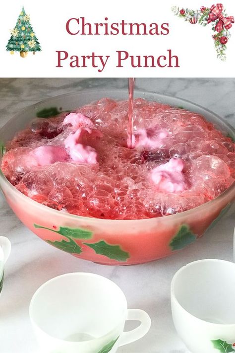 Easy Raspberry Sherbert Punch, perfect for your holiday party drink. Retro party beverage that is a church Christmas party tradition. Make your party special with a sweet fizzy punch that is so easy to make. Ambrosia Party Punch, Holiday Punch Sherbet, 7 Up Punch With Sherbert, Punch With Raspberry Sherbert, Holiday Punch With Sherbert, S Herbert Punch, Christmas Sherbert Punch Recipes, Raspberry Sherbert Punch Recipes, Sherbet Drink Recipes