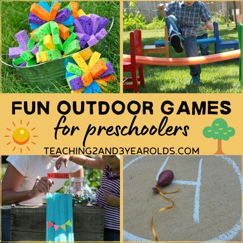 When the weather is nice, get outside and try some of these outdoor games that preschoolers love. Each one gets the body moving while also building skills! Outdoor Activities For Preschoolers, Easy Outdoor Activities, Summer Literacy Activities, Outdoor Games For Preschoolers, Preschool Outdoor Activities, Games For Preschoolers, Outdoor Learning Activities, Outside Games, Toddler Outdoor