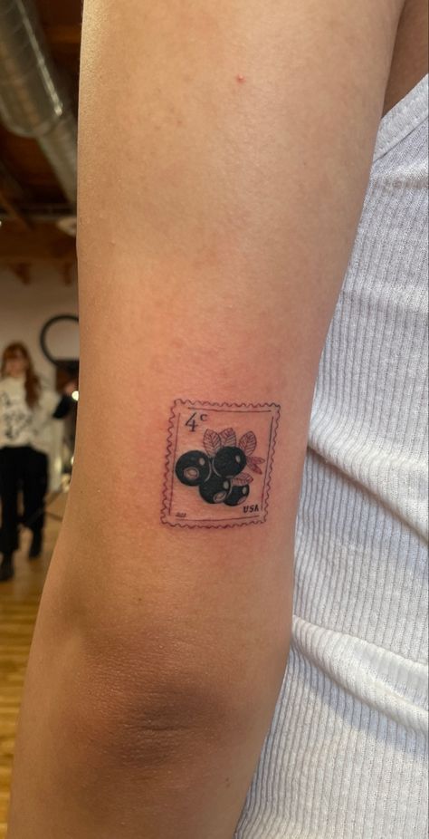 Maine Stamp Tattoo, Post Card Tattoos, Maine Inspired Tattoo, New England Tattoo, Maine Tattoos, Maine Tattoo Ideas, Vintage Stamp Tattoo, Postal Stamp Tattoo, Post Stamp Tattoo