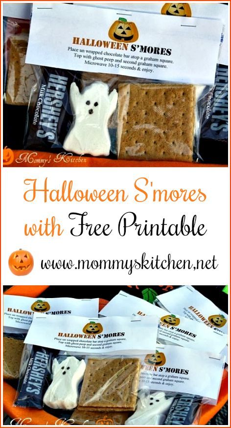 Halloween Peep Smores, Halloween Smores Bag Toppers Free Printable, Smores Halloween Treats, Halloween Smores Treat Bags, Halloween Smores Printables Free, Jesus Loves You Smores Trunk Or Treat, Halloween Goodies For Kids, Halloween Smores Kit, Preschool Halloween Treats