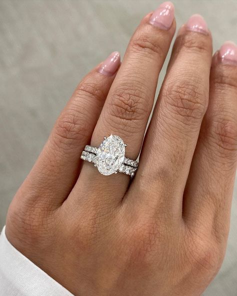 By Bonnie Jewelry | All Things Diamonds ✨ | The correct way to pair your French Pave Oval Ring 🩵🩵 At By Bonnie Jewelry, we love to see sparkle on sparkle, so we suggest our GORGEOUS r… | Instagram Engagement Ring Types, Big Wedding Rings, Oval Cut Moissanite Engagement Ring, Dream Wedding Ring, Halo 2, Cute Engagement Rings, Future Engagement Rings, Oval Cut Engagement Ring, Bridal Wedding Rings