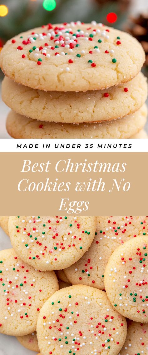 Image for Best Christmas Cookies with No Eggs No Egg Sugar Cookies, Sugar Cookie Recipe No Egg, Egg Free Christmas Cookies, Cookies With No Eggs, Egg Free Dessert Recipes, Egg Free Cookies Recipes, Cozy Baking, Eggless Sugar Cookies, Healthy Christmas Cookies