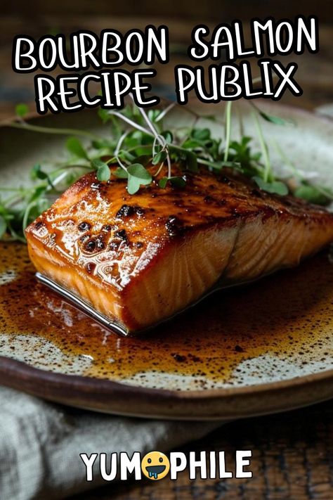 Bourbon Salmon Recipe Publix Bourbon Smoked Salmon, Salmon With Bourbon Sauce, Bourbon Marinade For Salmon, Drunken Salmon Recipe, Honey Bourbon Salmon Glaze, Bourbon Salmon Marinade, Bourbon Salmon Recipes Baked, Bourbon Marinated Salmon, Bourbon Glaze For Salmon