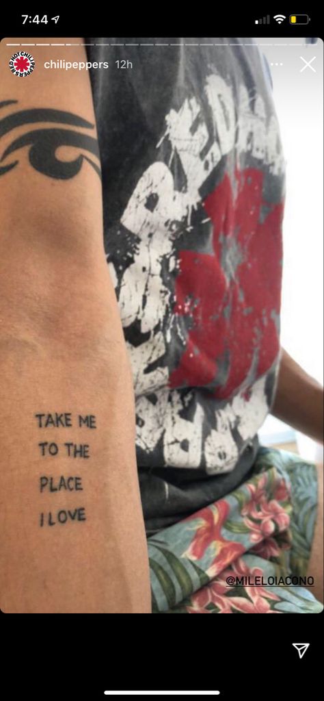 Take Me To The Place I Love Tattoo, Scar Tissue Tattoo Rhcp, Rhcp Tattoo Ideas, John Frusciante Tattoo, Rhcp Tattoo, Red Hot Chili Peppers Tattoo, Basquiat Tattoo, John Frusciante, Band Wallpapers