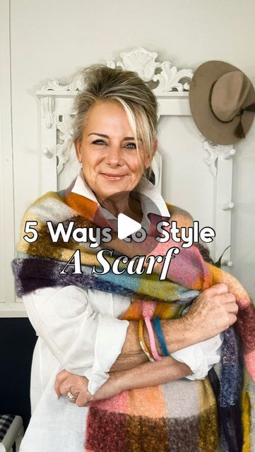 Over 60 Fashion & Lifestyle on Instagram: "5 WAYS TO STYLE YOUR @greenwooddesigns SCARF 🧣 

You all know I love my @greenwooddesigns  scarves and accessories, I posted a fab reel last Sunday showing you all of Kate’s new season’s accessories. So today I thought I’d share some of my favourite ways I style my scarves🧣.

Also don’t forget that Kate’s generous discount code expires tonight MAZ15OFF  which you’ll receive 15% off your order.

So make sure you wrap yourself in warmth and style in @greenwooddesigns  the link to all my favourite @greenwooddesigns  styles are my linktree at the top of my page.

Maz x

#over50style #winterfashion #accessories #stylefashion #autumnvibes #FeelAmazingLookAmazing #BudgetFriendlyBling
#ScarfStyle
#EarringEssentials #BraceletBanglesChic
#PearlElegance
#S How To Wear A Wool Scarf, How To Wear Oversized Scarves, Ways To Wear A Large Scarf, Shawl Wrapping Styles, Scarf And Blazer Outfit, Luxury Elegant Scarves For Layering, Olive Green Scarf Outfit, Styling Scarves, Scarf Ideas How To Wear A