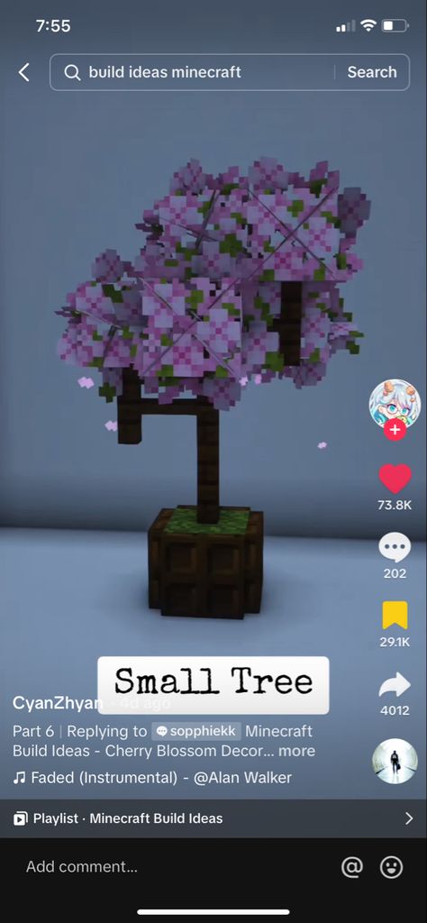 Cherry Blossom Colour Palette Minecraft, Minecraft Amethyst Enchantment Room, Minecraft Azalea Tree, Cherry Greenhouse Minecraft, Minecraft Japanese Cherry Blossom, Minecraft Umbrella Ideas, Bunny Farm Minecraft, Cherry Minecraft Village, Minecraft Custom Trees Cherry Blossom