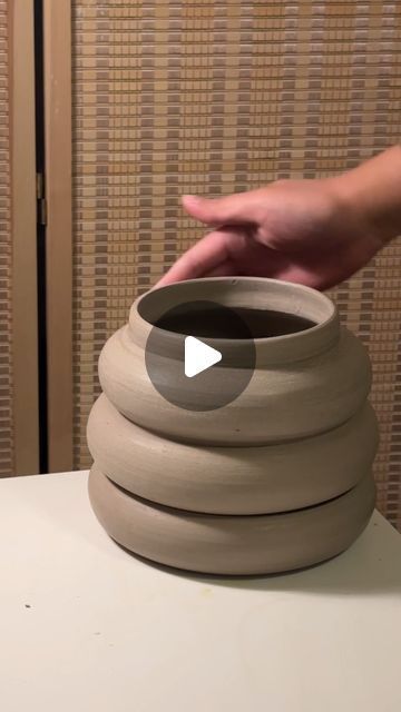 made by elena on Instagram: "making a tiered 🌱pot, for your thriving (and struggling!) plant friends

loving the rim on this plant pot, it def makes the form feel more finished and complete 🙂‍↔️💚

#pottery #plant #ceramics #houseplant #plantcare #nature #aesthetic #homedecor" Pottery Wheel Plant Pot, Wheel Thrown Planter, Plant Pot Pottery Ideas, Plant Ceramics, Pottery Plant Pots, Thrown Ceramics, Clay Plant Pots, Plant Friends, Pottery Plant Pot