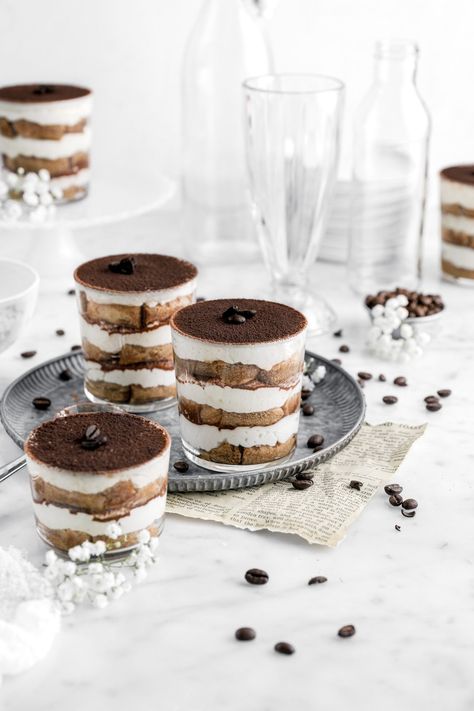 Tiramisu In A Cup Recipe, Jordan Cake, Tiramisu Cups, Easy Tiramisu, Easy Tiramisu Recipe, Lady Finger Cookies, Parfait Cups, Bakers Table, Tiramisu Dessert