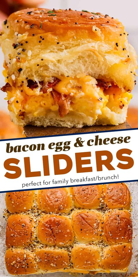 Breakfast Sliders, The Chunky Chef, Fast Food Breakfast, Chunky Chef, Breakfast Slider, Cheese Sliders, Breakfast Sandwich Recipes, Camping Breakfast, Cheese Breakfast