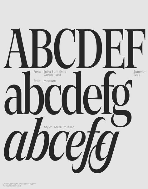 #type #graphic #superiortype #font #fontdesign #thedailytype #lettering #fontinuse #typeinuse #graphicdesign #serif Serif Typeface Alphabet, Typography Serif Font, Cool Serif Fonts, Italic Serif Font, Tall Serif Font, Modern Serif Typography, Thick Serif Font, Modern Serif Typeface, Bold Italic Font