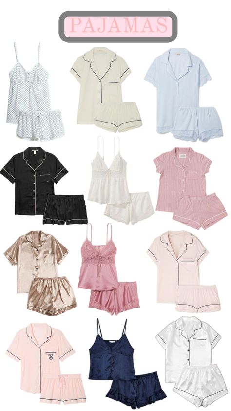 Pjs Summer, Aesthetic Pyjama Set, Pijama Set Aesthetic, Pajamas Sets, Cute Pyjamas Aestethic, Pijama Aesthetic, Cute Pyjama Aesthetic, Pretty Pyjamas Aesthetic, Aesthetic Pyjamas