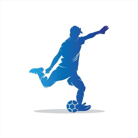 Football player in action logo | Premium Vector #Freepik #vector #logo #templates #sports #football Sports Profile Picture, Cricket Template Design, Soccer Logos Design, Football Tournament Logo, Wallpaper For Football, Football Tournament Poster Design, Football Logo Design Soccer Sports, Logo Design Football, Football Things