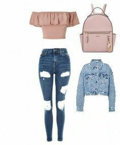 I just added the denim jacket Teenage Fashion Trending, Girls Clothing Stores, Outfits 2016, Tween Outfits, Teenager Outfits, Van Cleef Arpels, Junior Outfits, Cute Summer Outfits