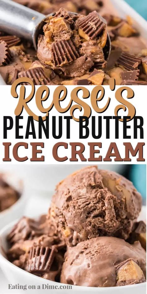 Yonana Recipes, Peanut Butter Ice Cream Recipe, Reeses Ice Cream, Kitchen Aid Ice Cream Recipes, Homemade Ice Cream Recipes Machine, Kitchen Aid Ice Cream, Hemgjord Glass, Ice Cream Recipes Machine, Churn Ice Cream