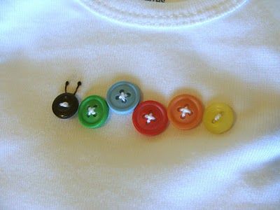 this blog has tons of great applique and crafts to make for kids-great idea for baby lamb Baby Sewing, Button Crafts, Very Hungry Caterpillar, Baby Diy, Hungry Caterpillar, Button Art, Baby Crafts, Sewing For Kids, Caterpillar