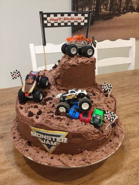 Monster Truck Birthday Cake Ideas 2024: Rev Up Your Child's Party! 3 Number 2 Cake Monster Truck, Monster Truck 3rd Birthday Party Cake, Monster Truck Theme Birthday Cake, Monster Trucks Party Ideas, Monster Truck Donut Party, Third Birthday Monster Truck, Boy 4th Birthday Cake, Monster Truck 3rd Birthday Cake, Monster Jam Bday Party