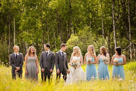 In case you're doing a mixed wedding party :: 5 Cute & Coordinated Ways to Dress a Mixed-Gender Wedding Party Grooms Maid Dresses, Groomsmaid Outfit, Lady Groomsman, Female Groomsman, Groomsmaid Dresses, Male Bridesmaid, Groomsmen Photo, Grooms Party, Queer Weddings