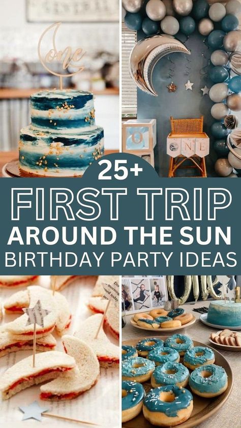 Make your child's first birthday a memorable with first trip around the sun birthday party ideas. These celestial-themed celebrations, from a vibrant space birthday party to the gentle glow of a stars and moons birthday party, offer endless inspiration. Whether you're leaning towards the gentle lullabies of "Twinkle Twinkle Little Star" or the heartfelt sentiment of "Love You to the Moon and Back," our guide helps you plan a first birthday that's filled with wonder, joy, and a galaxy of love. Good Night Moon Birthday Party, Sun Birthday Party Theme, Sun Birthday Party, 1st Birthday Party Ideas, Baby First Birthday Themes, Sun Birthday, Boys First Birthday Party Ideas, First Trip Around The Sun, Baby Birthday Themes