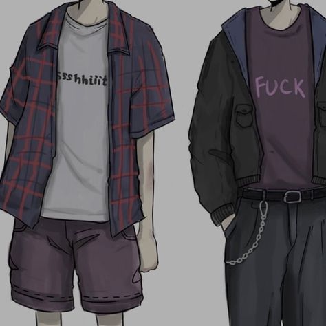 How To Draw Outfits Male, Aesthetic Clothes Drawing Male, Outfits For Guys Drawing, Oc Clothing Ideas Male Casual, Art Reference Clothes Male, Clothe Drawing Reference Male, Anime Men Clothes Design, Character Outfits Male Casual Drawing, Cool Outfits For Men Drawing