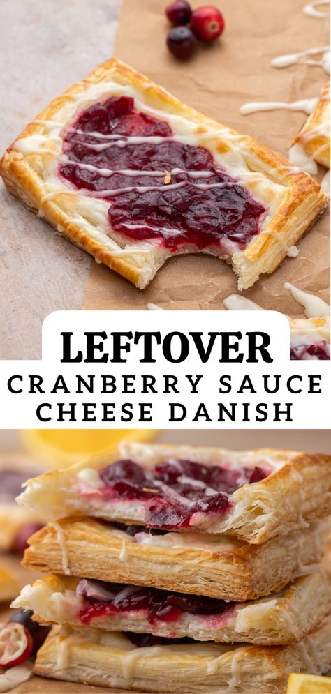 What To Do With Leftover Cranberry Jelly, Things To Make With Leftover Cranberry Sauce, Cranberry Cheese Danish, Leftover Canned Cranberry Sauce Recipes, Cranberry Filling Recipe, Use Up Cranberry Sauce, Recipes With Leftover Cranberry Sauce, Cranberry Cream Puffs, Apple Cranberry Turnovers