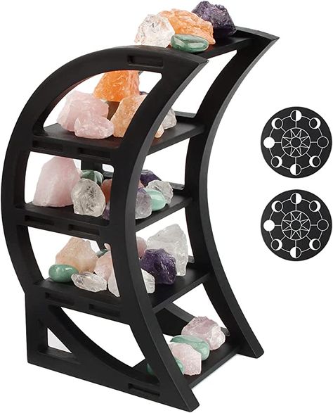 Amazon.com: Kiusatig Moon Shelf Crystal Shelf Display Crescent Moon Shelf Crystal Holder Black Shelves for Goth Room Decor Boho Shelf Decor for Room,Table, Wiccan Decor,Moon Decor : Home & Kitchen Crystal Shelf Display, Boho Shelf Decor, Boho Shelf, Moon Shelf, Crystal Shelf, Wood Moon, Goth Room Decor, Crystal Room, Wiccan Decor