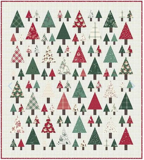 Old Fashioned Christmas Candy, Christmas Tree Quilt Pattern, Tree Quilt Pattern, Winter Quilt, Christmas Tree Quilt, Triangle Ruler, Christmas Quilt Patterns, Lori Holt, Holiday Quilts