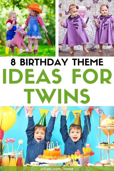 When it's time to celebrate the twins' birthday, these party theme ideas promise a double dose of cuteness! 1. Tea for Two. Whether you want to have a vintage tea party, complete with an elegant table, or host a large backyard picnic party where sweet iced tea is your favorite drink, the Tea for Two themes is a fun way to celebrate. your children's birthday Twins. Serve tea sandwiches to feed your guests, then play some of these tea sets to entertain them. Finish off with your favorite party... Twin Themed Food, Twin 1st Bday Ideas, Twin Theme Party Ideas, Twins 3rd Birthday Party Themes, Fourth Birthday Theme Twins, Twin Third Birthday Ideas, Two Year Old Twins Birthday, Irish Twins Birthday Party Ideas, Twin Girls 1st Birthday Party Ideas