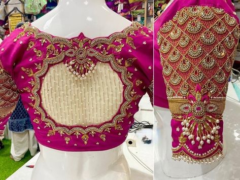 Maggam Designs, Pink Blouse Designs, Design Kurti, Maggam Blouse, Designs Blouse, Latest Bridal Blouse Designs, Embroidery Blouses, Latest Blouse Designs Pattern, Maggam Work Designs