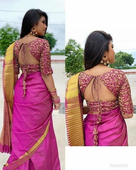 Brocade Blouse Designs, Choli Blouse Design, Blouse Designs High Neck, Cotton Blouse Design, Blouse Designs Catalogue, Backless Blouse Designs, New Saree Blouse Designs, Wedding Saree Blouse Designs, Blouse Back Neck Designs