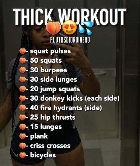 Baddie Body Workout, How To Get Thick In A Week At Home, How To Get A Bigger But Fast In A Week, How To Get Thicker Thighs, Thicker Thighs Workout, How To Get A Bigger But Fast, Workouts For Bigger But, Thick Workouts, Summer Body Workout Plan