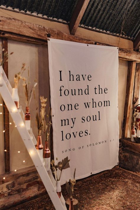 Song of Solomon quote on white poster | The Chamberlins Weddings On The Beach Ideas, The One Whom My Soul Loves, I Will Always Pick You, Song Of Solomon Wedding Sign, Wedding Board Inspiration, I Have Found The One Whom My Soul Loves Wedding, Elegant Rustic Wedding Ideas Decorations, Found The One Whom My Soul Loves, March Wedding Decoration Ideas