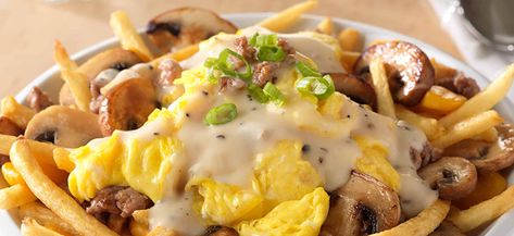 Breakfast Poutine Recipe, Breakfast Poutine, Poutine Recipe, Frozen French Fries, Food And Beverage Industry, What's For Breakfast, Poutine, Cooking Turkey, Hearty Breakfast