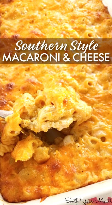 Southern-Style Macaroni & Cheese! My grandmama’s recipe for Southern Mac & Cheese made the traditional “custard-style” way using eggs and evaporated milk then baked to golden, cheesy perfection. Mac And Cheese Recipe Evaporated Milk Baked Macaroni, Mac And Cheese With Evap Milk, Old School Baked Mac And Cheese, Mac And Cheese With Sweet Condensed Milk, Mac And Cheese Recipe Martha Stewart, Baked Macaroni And Cheese With Evaporated Milk, Baked Mac And Cheese With Evaporated Milk Recipe, Mac And Cheese Recipe Baked With Egg, Macaroni And Cheese Using Evaporated Milk