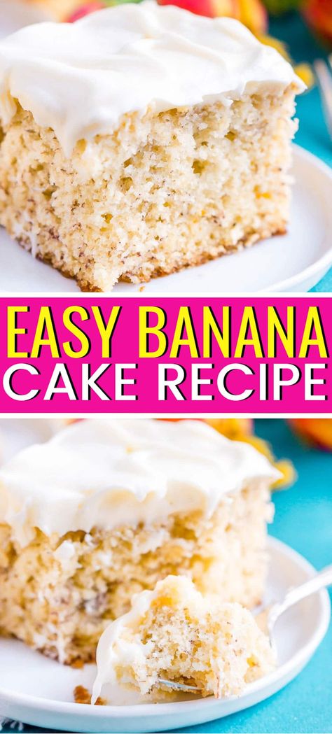 Best Ever Banana Cake, The Best Banana Cake, Easy Banana Cake, Best Banana Cake, Banana Frosting, Banana Cake Recipe Easy, Sweat Treats, Banana Cake Recipe, 140 Pounds