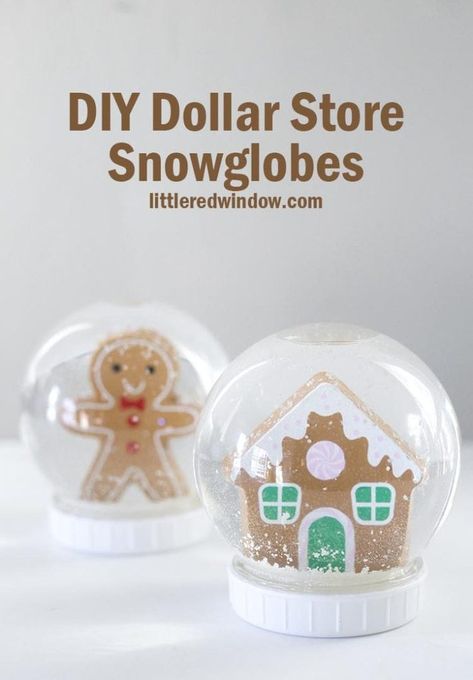 Dollar Tree Snow Globes, Snowglobes Diy, Snow Globes Diy, Snow Globes Christmas, Easy Snow Globes, Snow Globe For Kids, Seventh Birthday, Globe Diy, Snow Globe Crafts