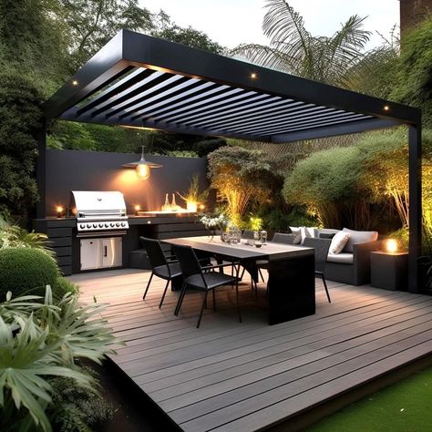 Gazebo Design Ideas, Gazebo Design, Patio Decorating Ideas Plants, Backyard Goals, Outdoor Patio Decorating Ideas, Pergola Gazebo, Terrace Garden Design, Modern Backyard Landscaping, Back Garden Design