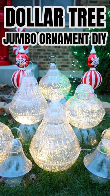 5ft Nutcracker, Diy Easter Decorations Dollar Tree, Bargain Bethany, Cement Leaves, Hoop Chandelier, Outdoor Christmas Diy, Giant Christmas Ornaments, Large Christmas Ornaments, Halloween Creatures