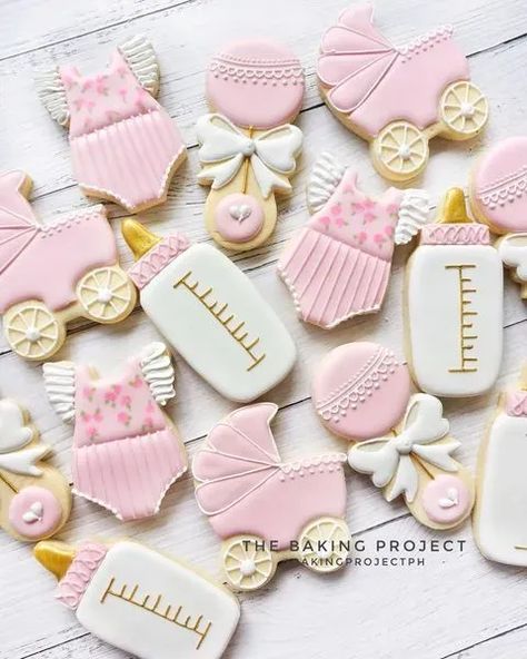 Cute Baby Shower Cookies, Baby Shower Cookies For Girl, Girl Baby Shower Cookies, Baby Shower Biscuits, Baby Royal, Pastel Baby Shower, Cookies Ideas, Sugar Cookie Royal Icing