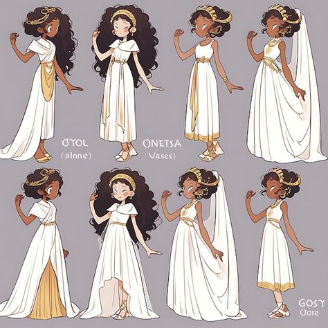 Greek Goddess Clothes Drawing, Greek Gods Clothes, Hellenic Aesthetic Outfit, Greek Outfit Design, Goddess Outfit Art, Greek Fantasy Outfit, Greek Mythology Inspired Outfits, Greek Princess Aesthetic, Greek Mythology Aesthetic Outfits