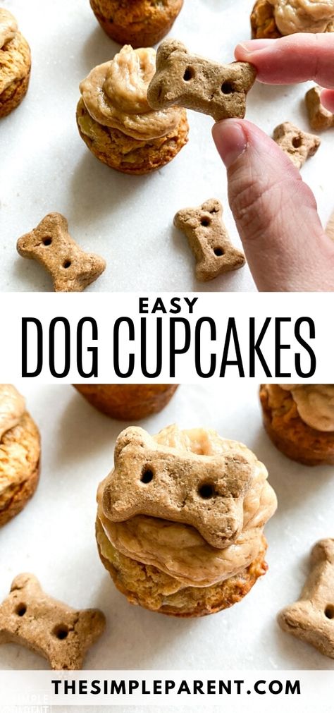 Cupcakes For Dogs, Cupcakes For Dogs Recipe, Dog Birthday Cupcakes, Pupcake Recipe, Dog Birthday Cake Recipe, Dog Cake Recipes, Make Cupcakes, Easy Dog Treat Recipes, Dog Cupcakes