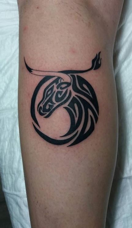 Taurus Leg Tattoo Men, Taurus Patchwork Tattoo, Taurus Bull Tattoos For Men Arm, Taurus Symbol Tattoo Design, Taurus Tattoo Designs Zodiac Signs, Taurus Bull Tattoo Design For Men, Taurus Symbol Tattoo Men, Taurus Tattoo For Women Pretty, Taurus Back Tattoo