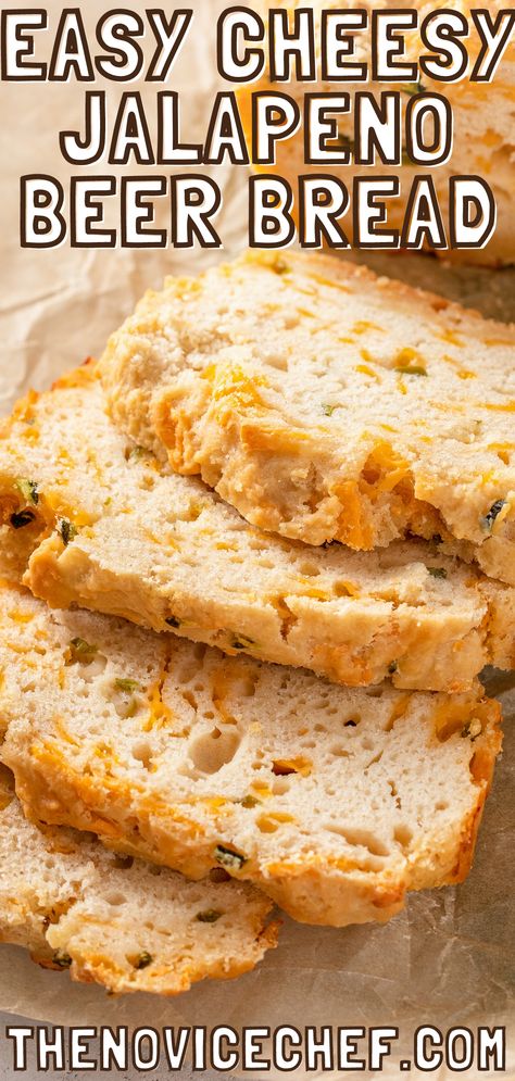 Jalapeno Cheddar Beer Bread, Jalapeno Beer Bread, Cheddar Beer Bread Recipe, Jalapeño Beer Bread, Dutch Oven Jalapeno Cheese Bread, Jalapeño Cheddar Beer Bread, Sweet Beer Bread, Cheesy Beer Bread, Bread To Go With Chili