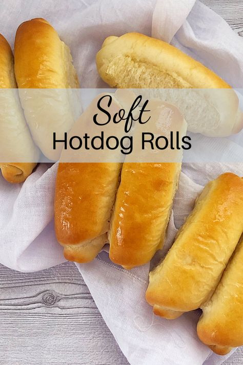 Easy Homemade Hotdog Rolls #homemadebread #hotdogrolls #softbreadrolls #easyrecipe #recipeoftheday Home Made Hot Dog Buns, Small Batch Hot Dog Buns, Easy Hot Dog Bun Recipe, Homemade Hogue Rolls, Hot Dog Buns Homemade, Hot Dog Bun Recipes, Homemade Brat Buns, Homemade Hotdogs Buns, Bread Machine Hot Dog Buns