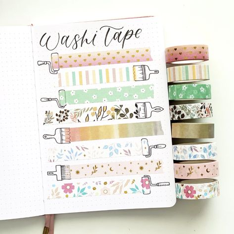 Wash Tape, Archer And Olive, Washi Tape Journal, Kunstjournal Inspiration, Washi Tape Cards, Washi Tape Crafts, Washi Tape Diy, Dot Grid Notebook, Tape Art